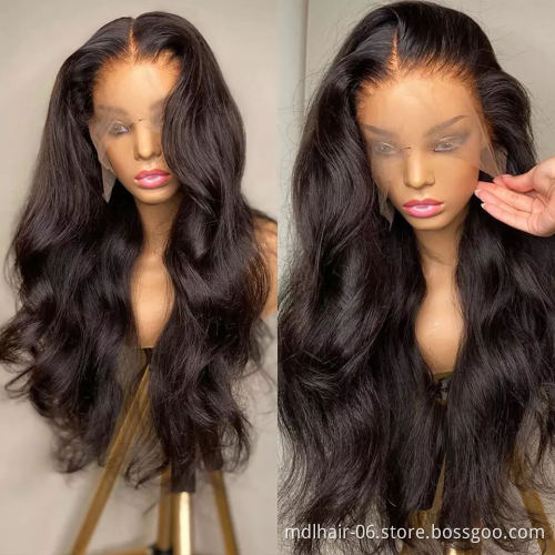 Vendor Stock 13X4 Hd Transparent Swiss Lace Wigs Human Hair Lace Front Glueless Brazilian 100% Virgin Natural Human Hair Wigs